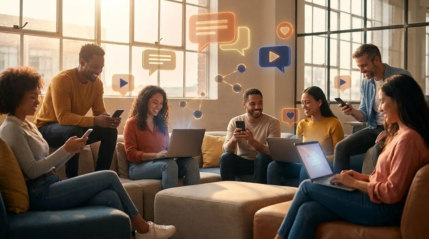 Community and social media themed corporate visual