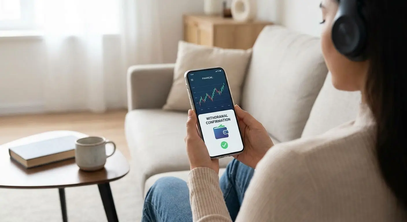 Player using mobile device to complete a secure withdrawal
