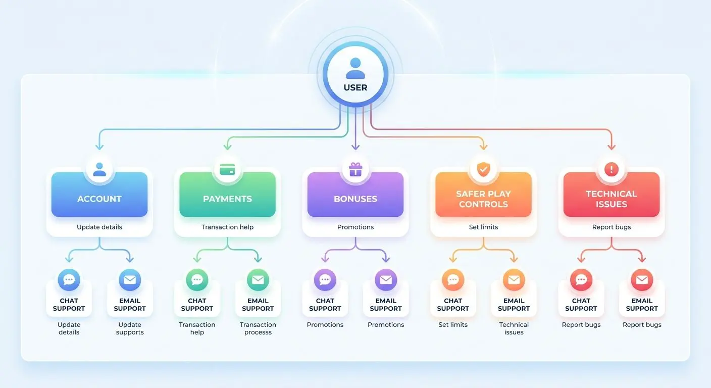 Support decision tree for account and payment issues