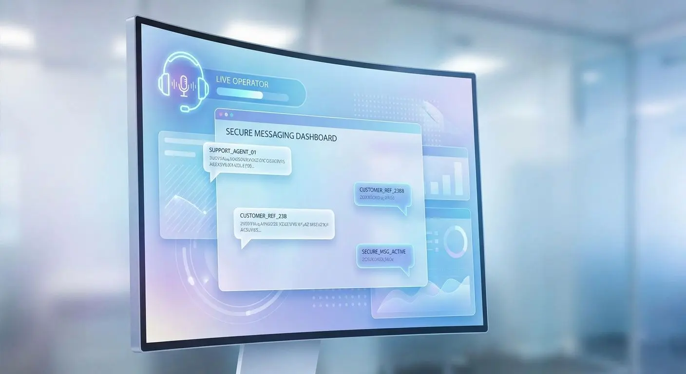 Online support chat interface illustration