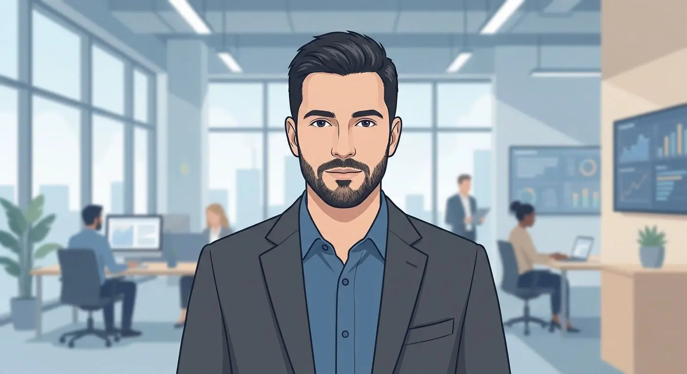 Professional avatar illustration for article author section