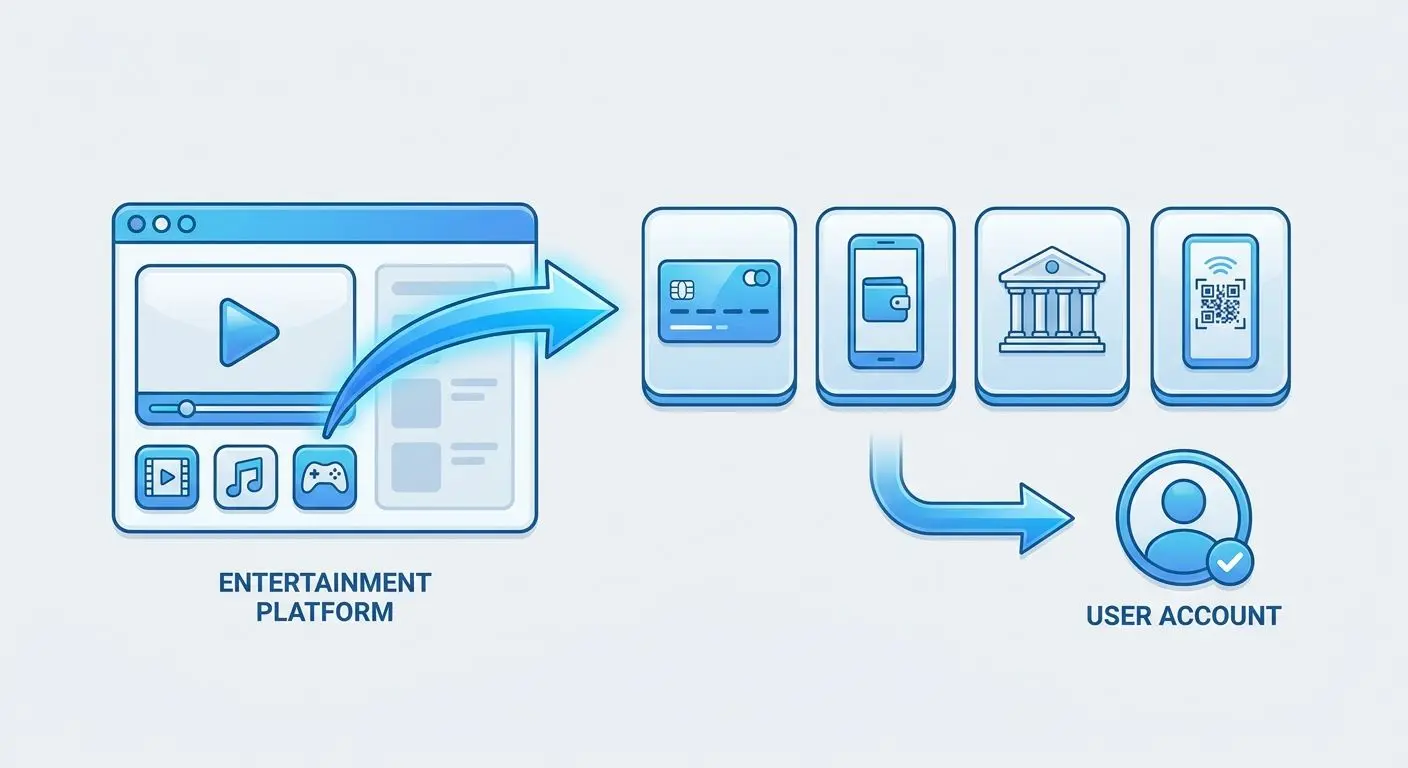 Different withdrawal method types from platform to user account