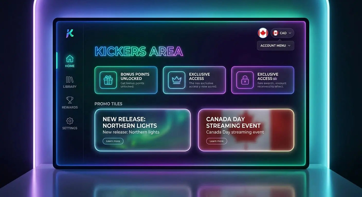 User dashboard mockup showing a highlighted promotions area
