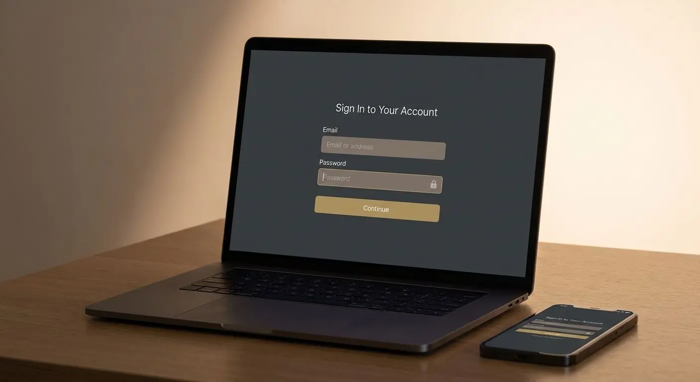 Secure login form with password field and lock icon
