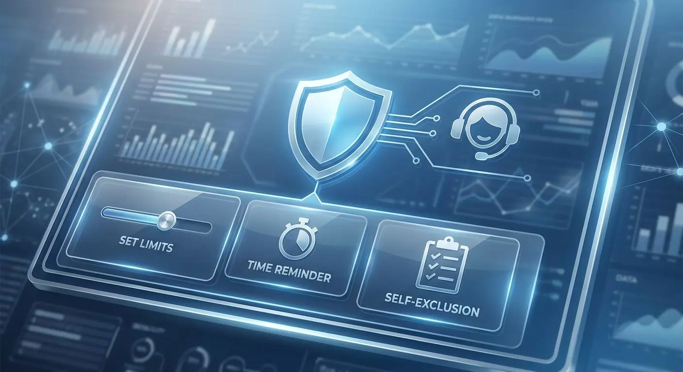 Security and support visual with shield and headset icons