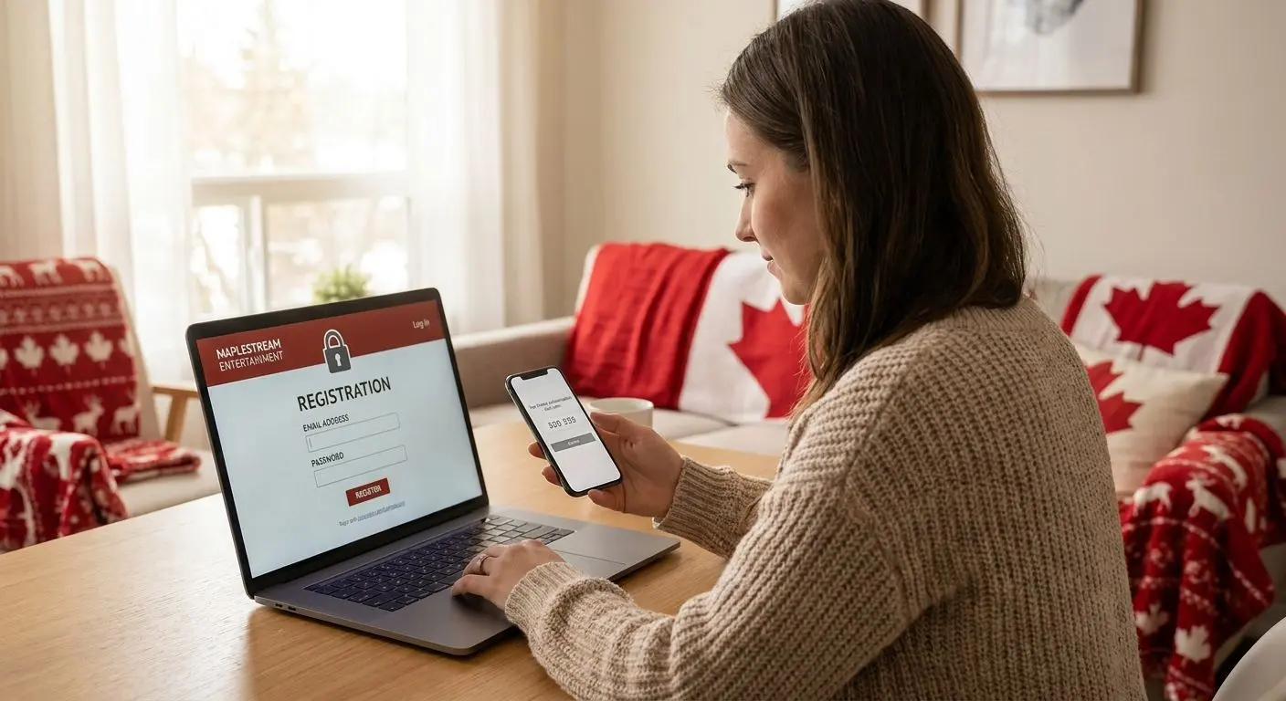 Simple online registration process on laptop and phone with security lock