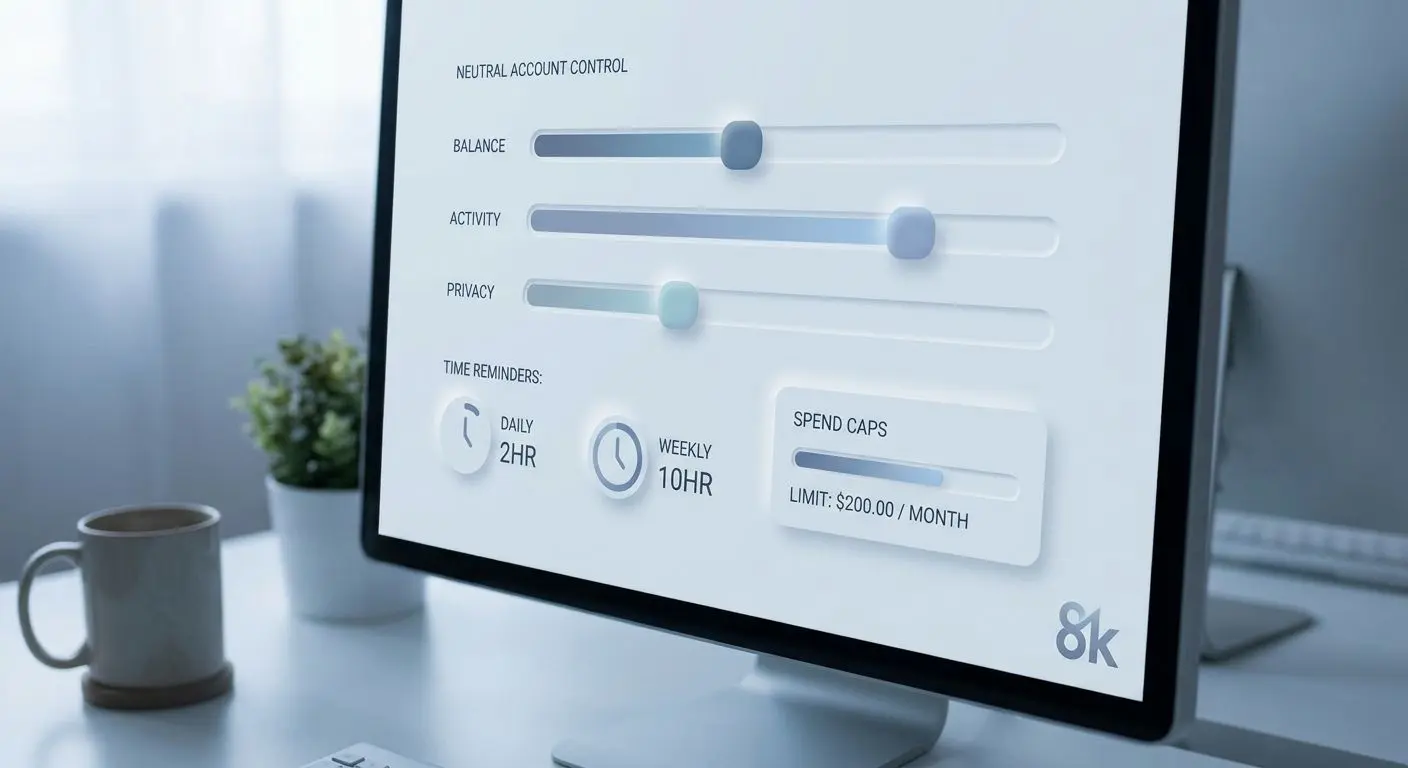 Interface illustration with sliders for spending and session controls